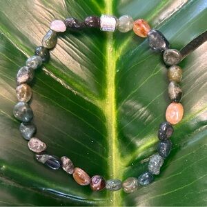 dainty indian agate pebble healing bracelet